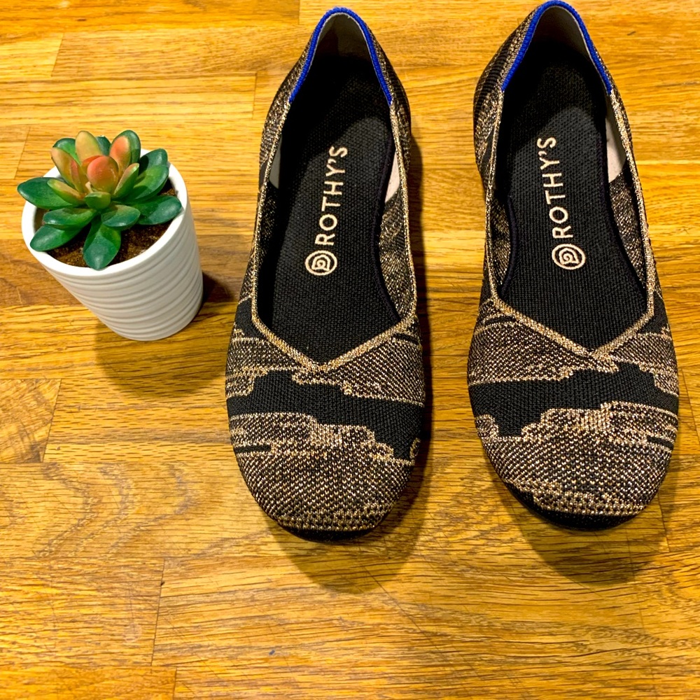 Rothy’s Golden Shimmer The Flat 10 Never Worn